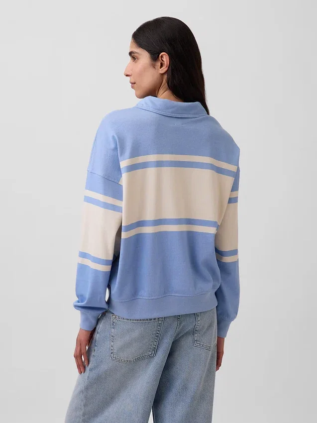 Sweat-shirt polo oversize en tissu éponge Vintagesoft