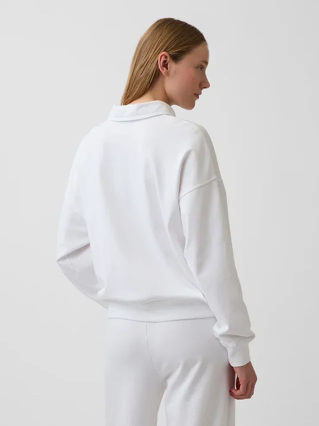 Sweat-shirt polo oversize en tissu éponge Vintagesoft