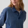 Sweat-shirt polo oversize en tissu éponge Vintagesoft