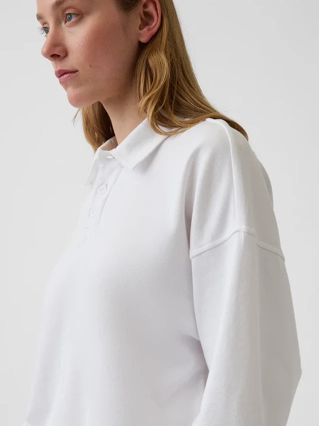 Sweat-shirt polo oversize en tissu éponge Vintagesoft