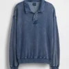 Sweat-shirt polo oversize en tissu éponge Vintagesoft
