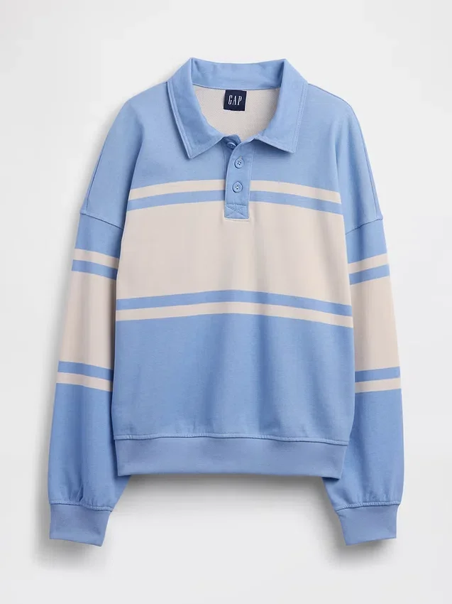 Sweat-shirt polo oversize en tissu éponge Vintagesoft