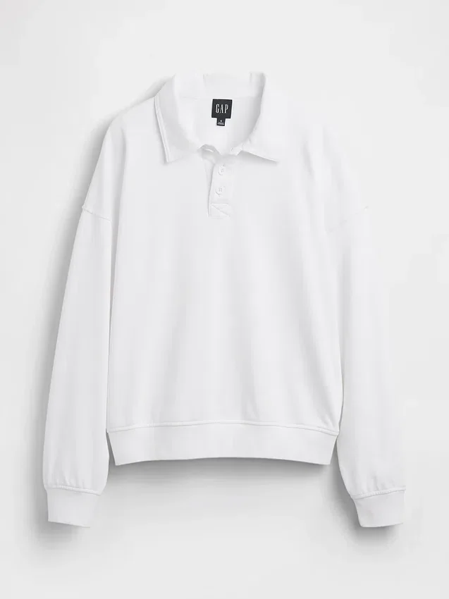 Sweat-shirt polo oversize en tissu éponge Vintagesoft