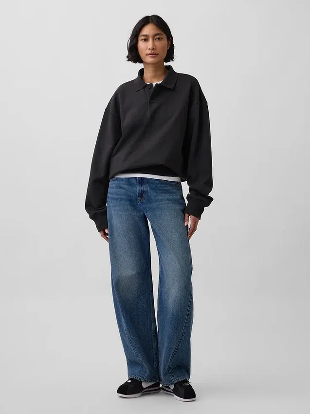 Sweat-shirt polo oversize épais pour adulte