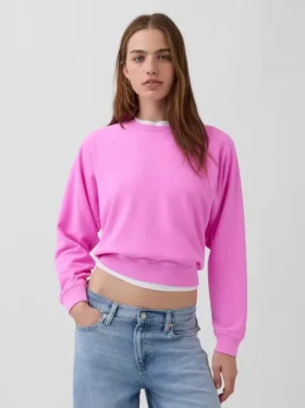 Sweat-shirt raglan en tissu éponge Vintagesoft