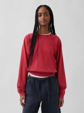 Sweat-shirt raglan en tissu éponge Vintagesoft