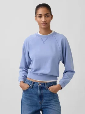 Sweat-shirt raglan en tissu éponge Vintagesoft
