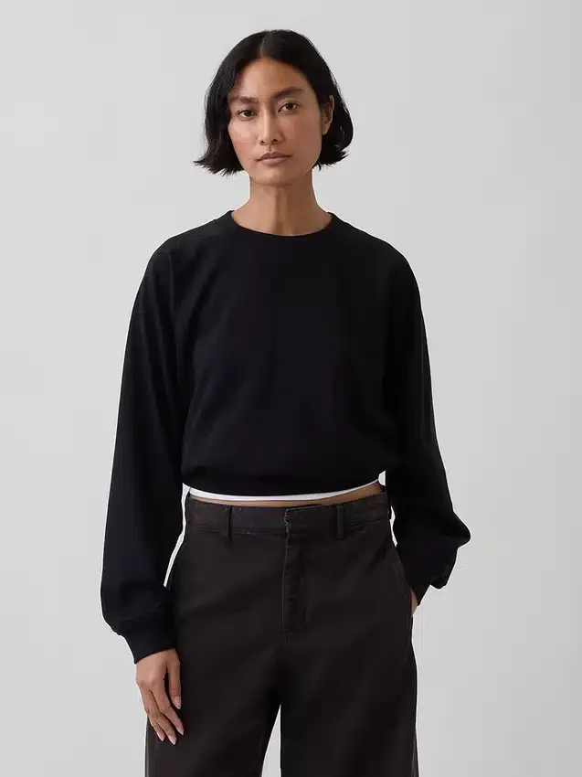 Sweat-shirt raglan en tissu éponge Vintagesoft