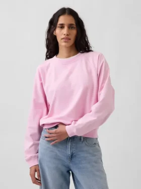 Sweat-shirt raglan en tissu éponge Vintagesoft