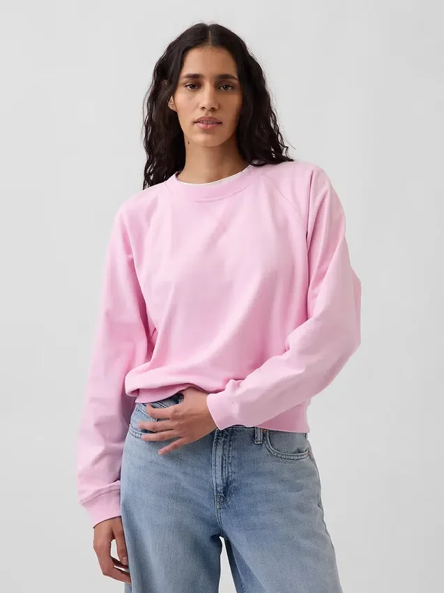 Sweat-shirt raglan en tissu éponge Vintagesoft