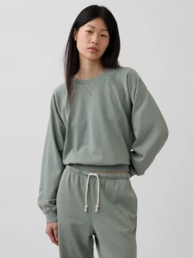 Sweat-shirt raglan en tissu éponge Vintagesoft