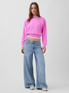 Sweat-shirt raglan en tissu éponge Vintagesoft