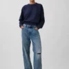 Sweat-shirt raglan en tissu éponge Vintagesoft