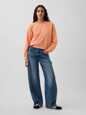 Sweat-shirt raglan en tissu éponge Vintagesoft