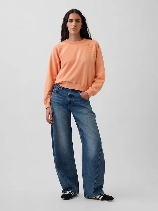 Sweat-shirt raglan en tissu éponge Vintagesoft