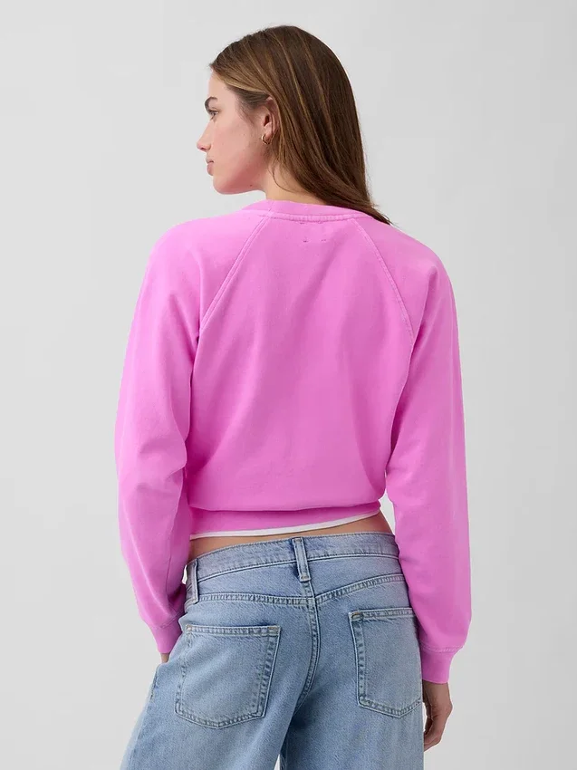 Sweat-shirt raglan en tissu éponge Vintagesoft