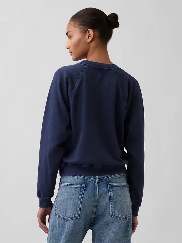 Sweat-shirt raglan en tissu éponge Vintagesoft