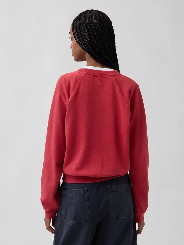 Sweat-shirt raglan en tissu éponge Vintagesoft