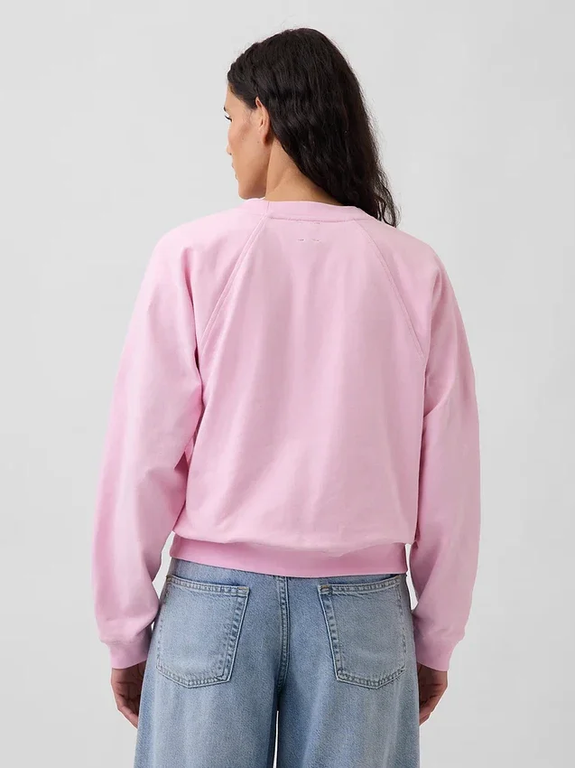 Sweat-shirt raglan en tissu éponge Vintagesoft