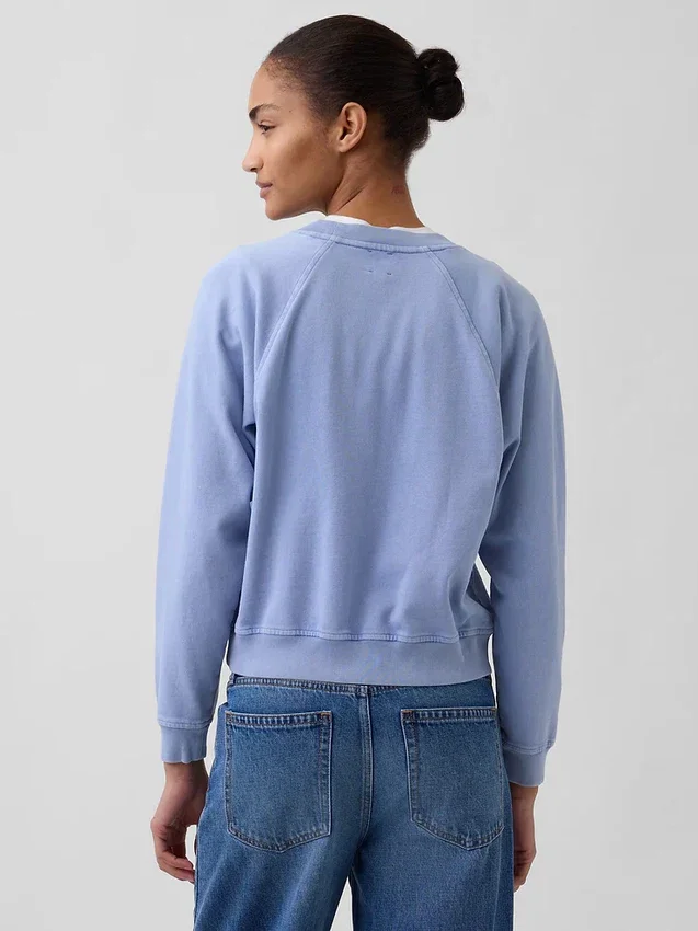Sweat-shirt raglan en tissu éponge Vintagesoft