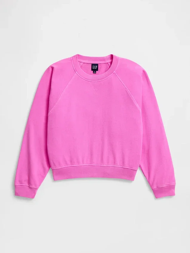 Sweat-shirt raglan en tissu éponge Vintagesoft