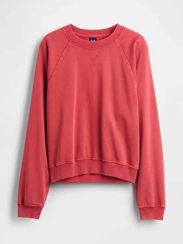 Sweat-shirt raglan en tissu éponge Vintagesoft