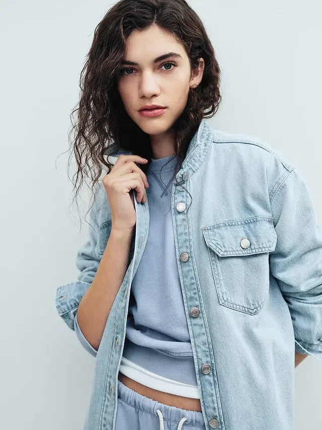 Veste chemise western en denim
