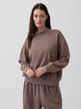 Sweat-shirt tunique oversize à col montant Vintagesoft