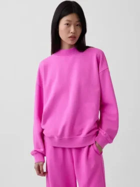 Sweat-shirt tunique oversize à col montant Vintagesoft