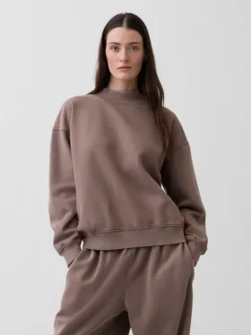 Sweat-shirt tunique oversize à col montant Vintagesoft
