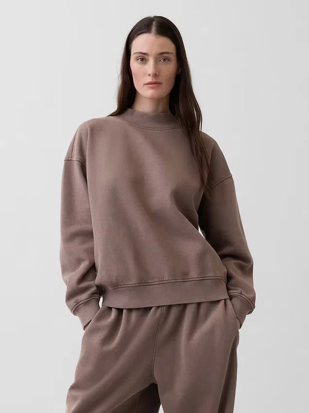 Sweat-shirt tunique oversize à col montant Vintagesoft