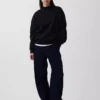 Sweat-shirt tunique oversize à col montant Vintagesoft