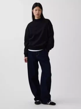 Sweat-shirt tunique oversize à col montant Vintagesoft