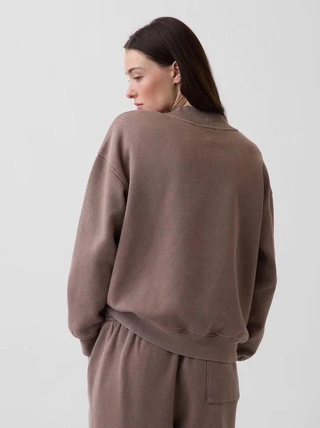 Sweat-shirt tunique oversize à col montant Vintagesoft