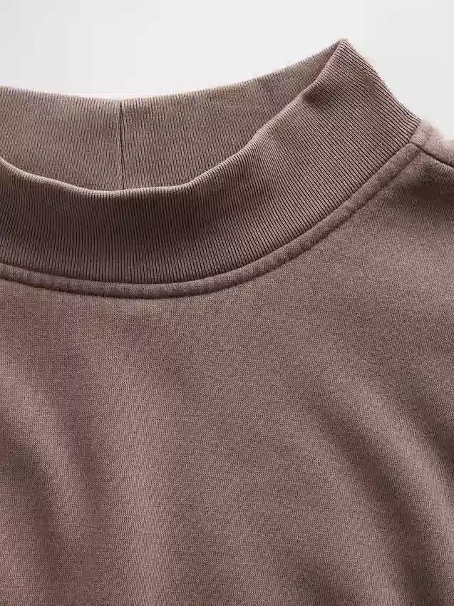 Sweat-shirt tunique oversize à col montant Vintagesoft
