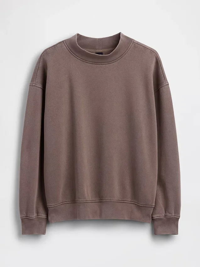 Sweat-shirt tunique oversize à col montant Vintagesoft
