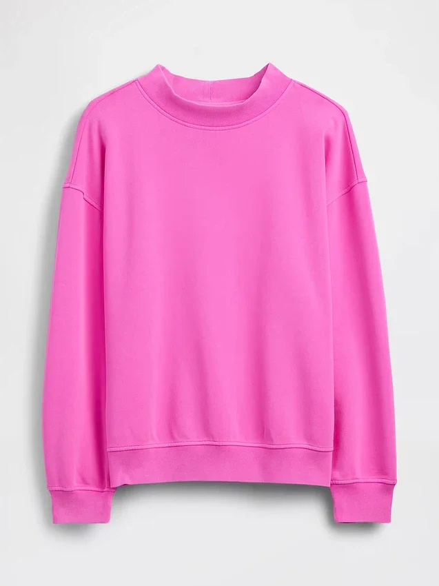 Sweat-shirt tunique oversize à col montant Vintagesoft
