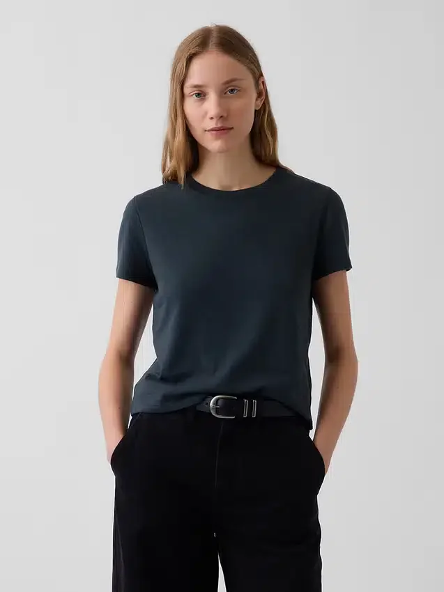 T-shirt 100 % coton à l'effet rétréci authentique