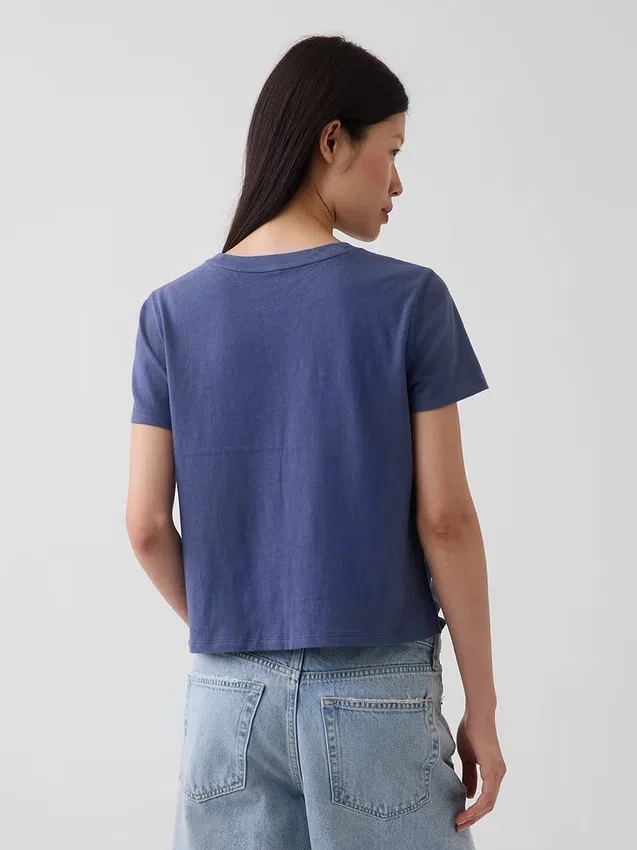 T-shirt 100 % coton à l'effet rétréci authentique