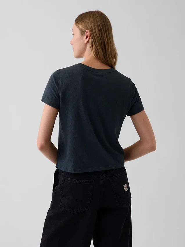 T-shirt 100 % coton à l'effet rétréci authentique