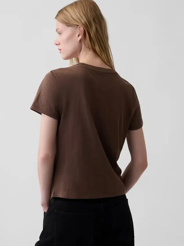 T-shirt 100 % coton à l'effet rétréci authentique