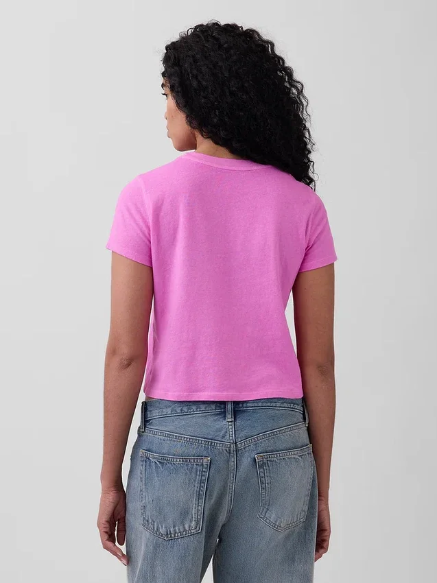 T-shirt 100 % coton à l'effet rétréci authentique