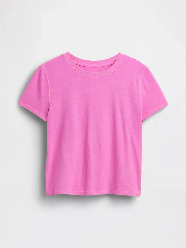T-shirt 100 % coton à l'effet rétréci authentique