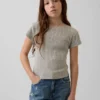 T-shirt ajusté à côtes multicolores pour enfants