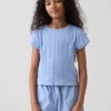 T-shirt ajusté à côtes multicolores pour enfants