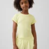 T-shirt ajusté à côtes multicolores pour enfants