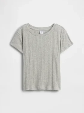 T-shirt ajusté à côtes multicolores pour enfants