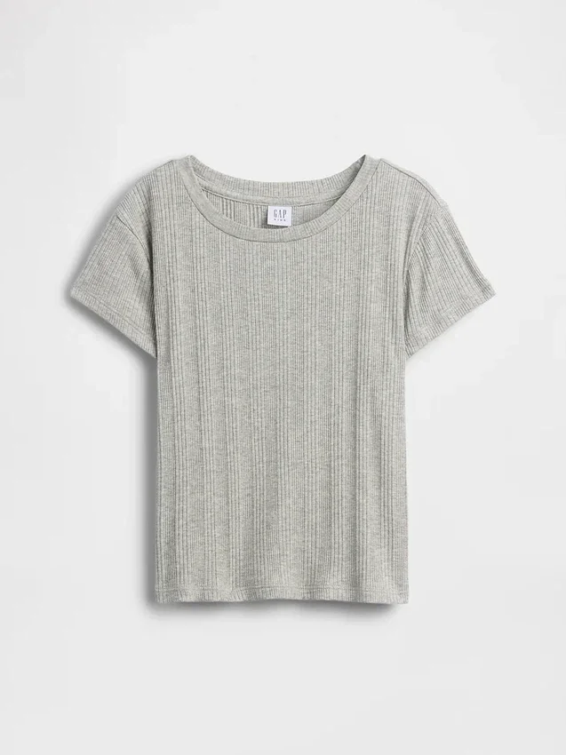 T-shirt ajusté à côtes multicolores pour enfants