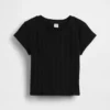 T-shirt ajusté à côtes multicolores pour enfants