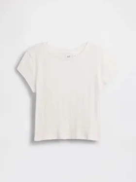 T-shirt ajusté à côtes multicolores pour enfants